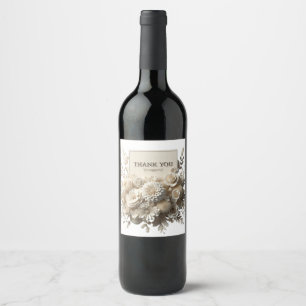 Danke Papierblumen Bouquet Wein Etiketten