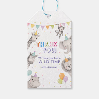 Danke Party-Tiere Safari Dschungel Zoo Geschenkanhänger