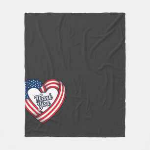 Danke Patriotenherz Vintage-Vektordesign_1 Fleecedecke