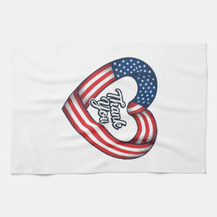 Danke Patriotenherz Vintage-Vektordesign_1 Geschirrtuch