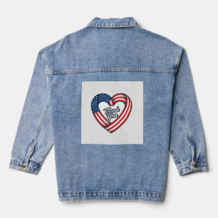 Danke Patriotenherz Vintage-Vektordesign_1 Jeansjacke