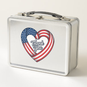 Danke Patriotenherz Vintage-Vektordesign_1 Metall Brotdose