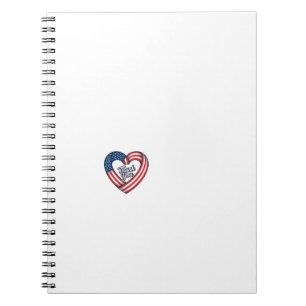 Danke Patriotenherz Vintage-Vektordesign_1 Notizblock