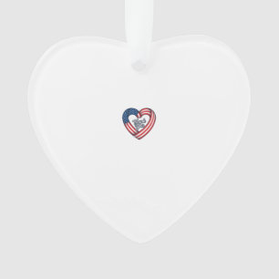 Danke Patriotisches Herz Vintage Vektor Design_1 Ornament