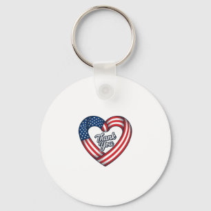 Danke Patriotisches Herz Vintage Vektor Design_1 Schlüsselanhänger