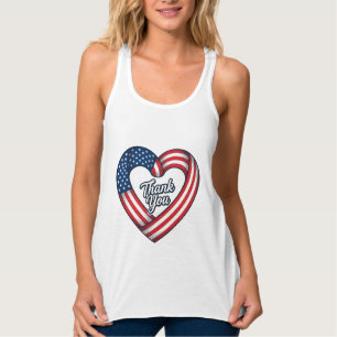 Danke Patriotisches Herz Vintage Vektor Design_1 Tank Top