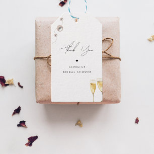 Danke Perlen Prosecco Champagner Brautparty Geschenkanhänger