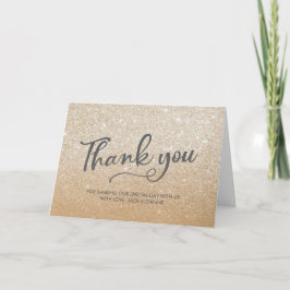 Danke personalisierter Grußkarten-GoldGlitter