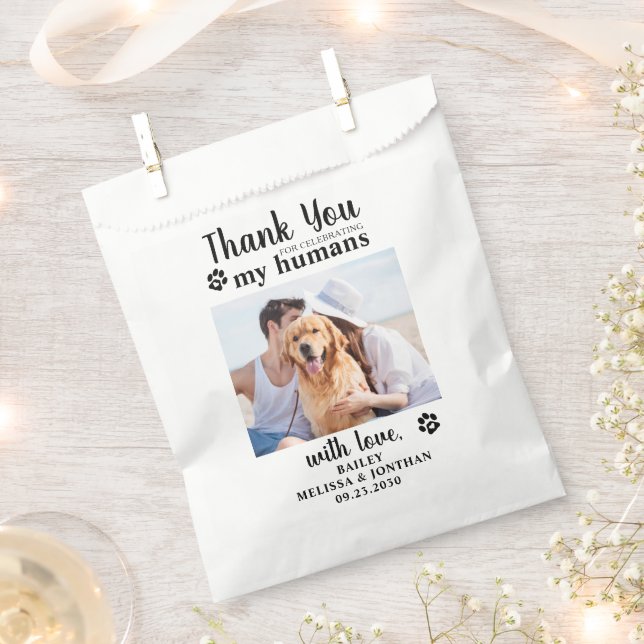 Danke Pet Foto Doggie Dog Leckerei Hochzeit Geschenktütchen (Ausgeschnitten)
