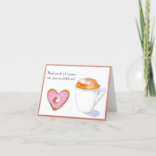 Danke Pflegekraft Wasserfarben Donut und Kaffee