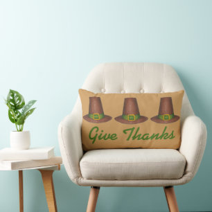 Danke Pilgrim Hat Happy Thanksgiving Holiday Lendenkissen