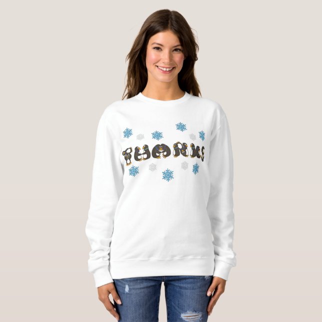 Danke Pinguin Winter Snowflake Holiday Sweatshirt (Vorne ganz)