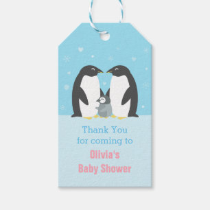 Danke Pinguinfamilie Baby Shower Geschenkanhänger