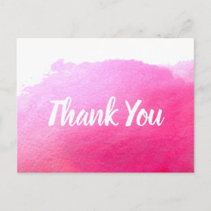 Danke pink Aquarell-Kunstzitat Postkarte