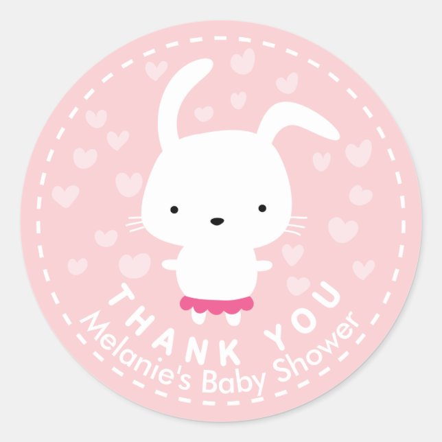 Danke Pink Baby Duwer Kawaii Bunny Sticker (Vorderseite)