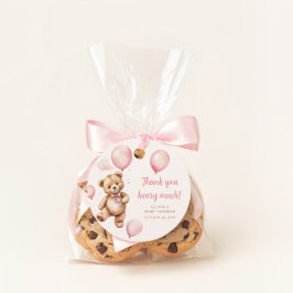 Danke Pink Balloon Girl Teddy Bear Geschenkanhänger