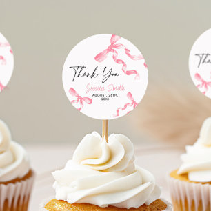 Danke, Pink Bow Sticker