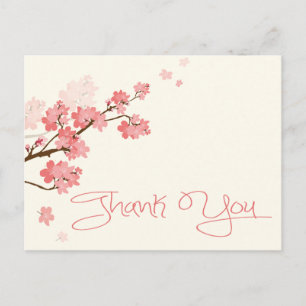 Danke Pink Cherry Blossom Blume Postkarte