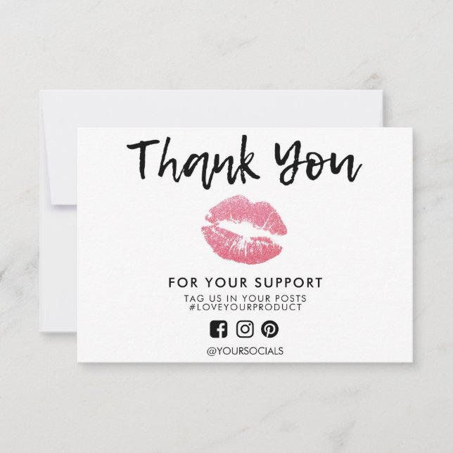 Danke, Pink Glitzer Lips Media Insert (Vorderseite)