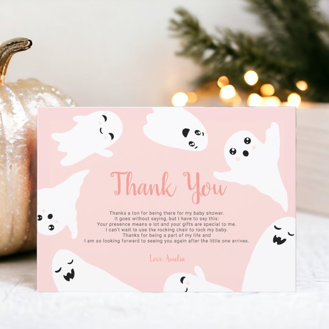 Danke Pink Halloween Geisterdusche (Thank you Pink Halloween ghosts baby shower)