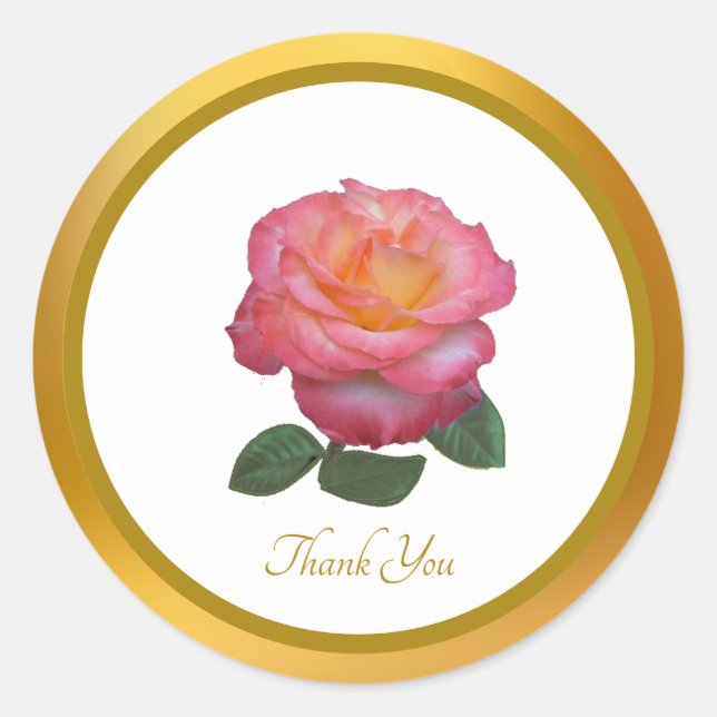 Danke, Pink Rose Sticker (Vorderseite)