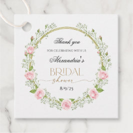 Danke Pink Roses & Baby's Breathe Geschenkanhänger