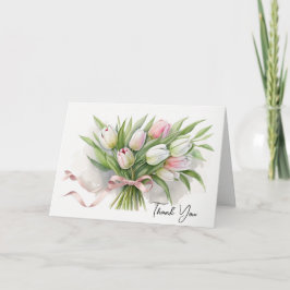 Danke, Pink und White Tulip Bouquet Dankeskarte