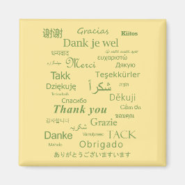 "Danke" Polyglot Typografie Grün Eier Weiß Magnet