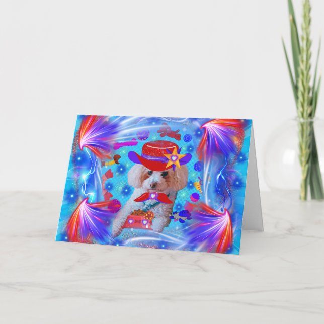 Danke Poodle Grußkarte Karte (Vorderseite)