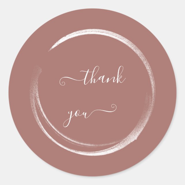Danke, Powder Rose Wedding Brautparty Runder Aufkleber (Vorderseite)