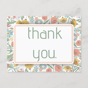 Danke, Pretty Garden Poppies Floral Baby Shower Postkarte