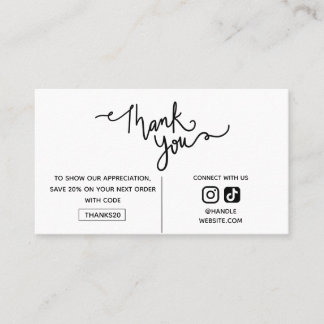 Danke Promo-Code 2025 Social Media Ihr Logo Visitenkarte