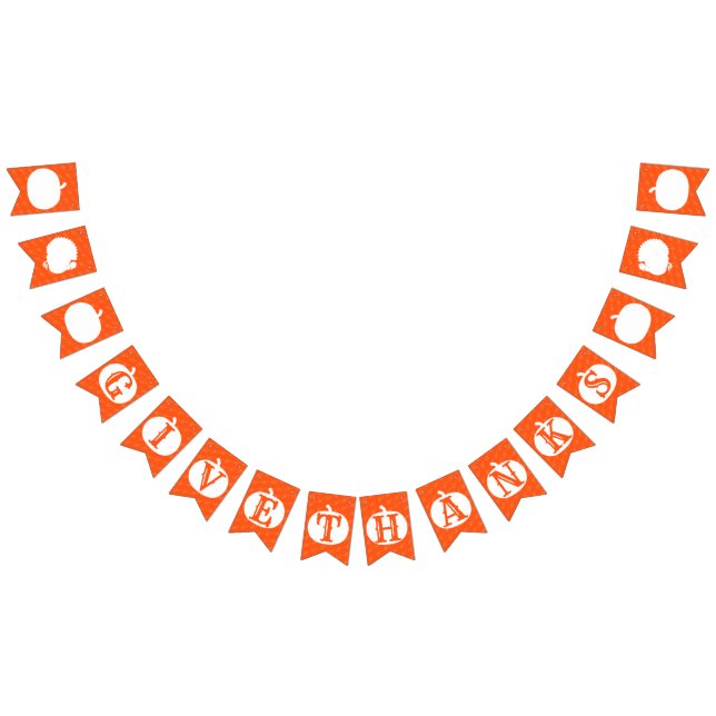 Danke Pumpkin Orange Gemustert Erntedank Wimpelkette (Alle)