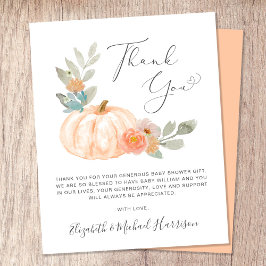 Danke Pumpkin Watercolor Baby Showcard