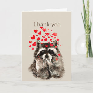 Danke Raccoon Blows Kisses Animal & Scripting Karte