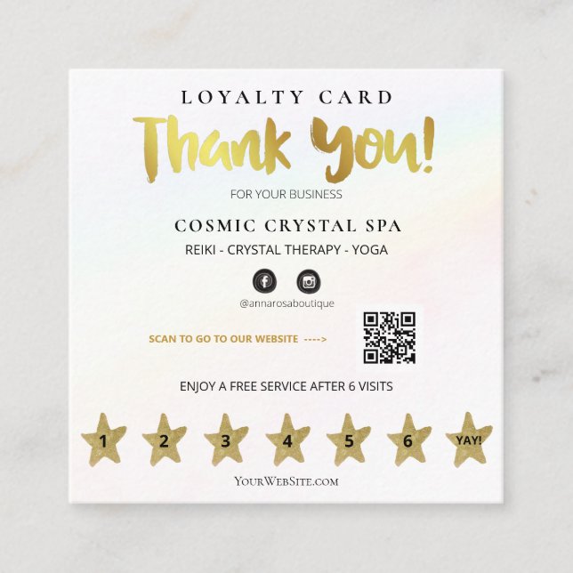 *~* Danke, Rainbow QR Punch Treuekarte (Vorderseite)