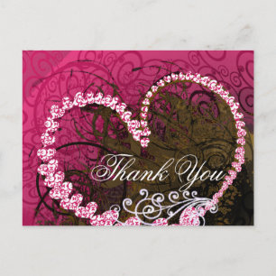 Danke Rasberry Hearts Postkarte