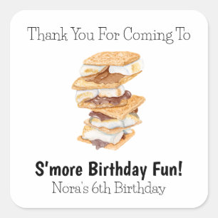 Danke Realistic S'mores 6. Geburtstag Quadratischer Aufkleber