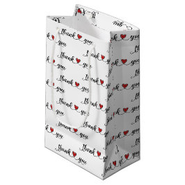 Danke, Red Hearts on White Kleine Geschenktüte
