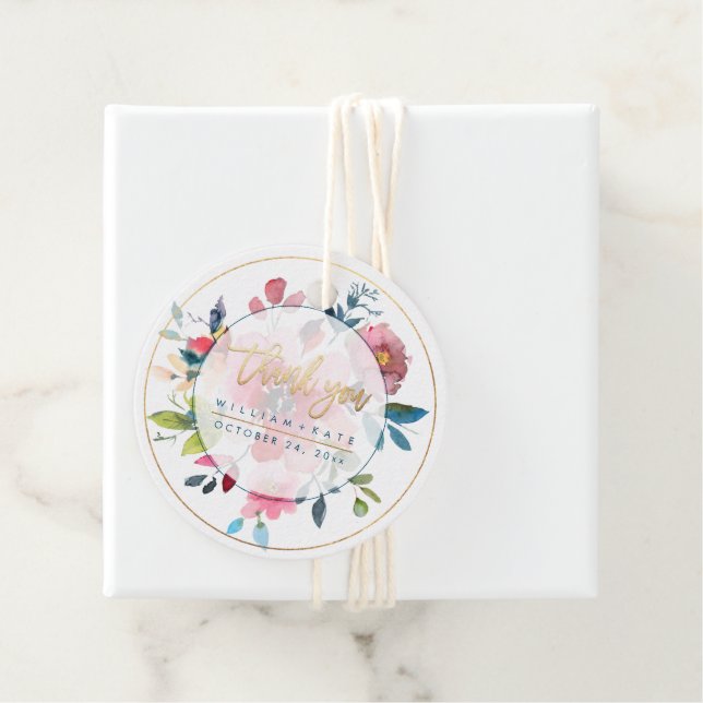 Danke, Red Ombre Rose Geschenkanhänger (Beispiel)