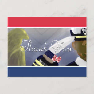 Danke Red White Blue Strip US Veteran Art Postkarte