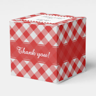 "Danke", Red/White Gingham Karos Pattern Geschenkschachtel
