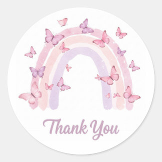 Danke, Regenbogenaufkleber Runder Aufkleber