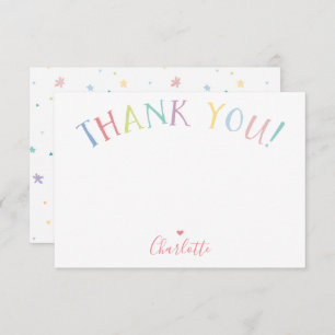 DANKE, Regenbogenbuchstabe-Pastellfarben ZU MERKEN Einladung