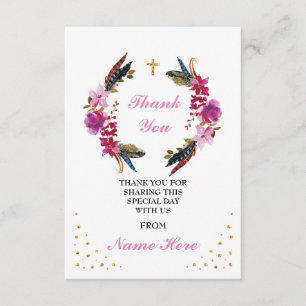 Danke religiöses Kranz-Kreuz-Blumengoldkarten