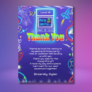 Danke Retro-Arcade Power Up Gaming Geburtstag