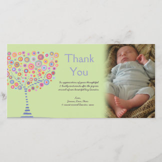 Danke Retro Baum-neue Baby-Geschenk-Fotokarte