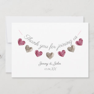 Danke rosa Herzhochzeitsjahrestagskarte