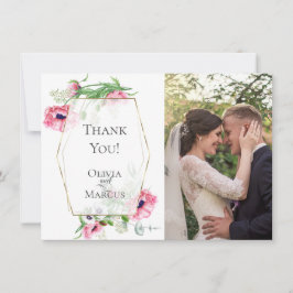 Danke | Rosa Pflaume Botanisches FOTO Rahmen