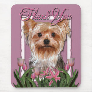 Danke - rosa Tulpen - Yorkshire Terrier Mousepad